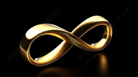 3d Rendered Illustration Of Golden Infinity Symbol Against Black Background Mobius Creative 3d