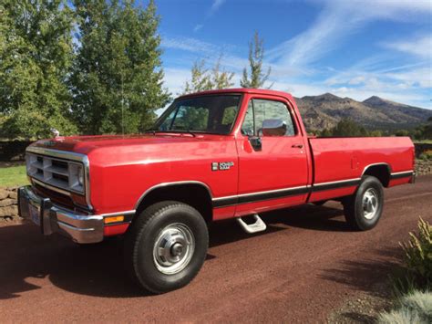 1990 Dodge W 250 Turbo Diesel 4wd 5 Speed Power Ram Pick Up Classic