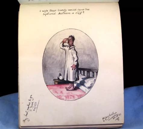 Autograph Book Sketchbook Drawing Art Picture Hospital Soldier Wwi