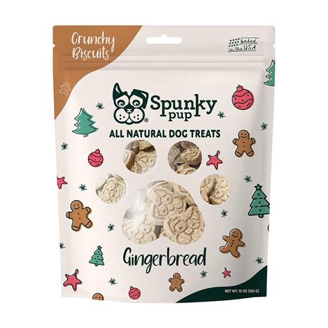 Spunky Pup Holiday Gingerbread Flavored Dog Treats, 10 oz.