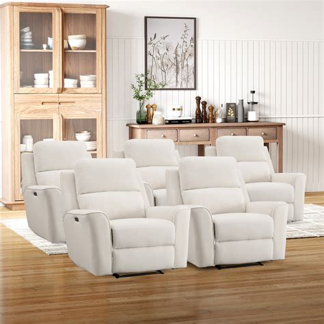 Latitude Run® Microfiber Upholstered Home Theater Seats With USB Port