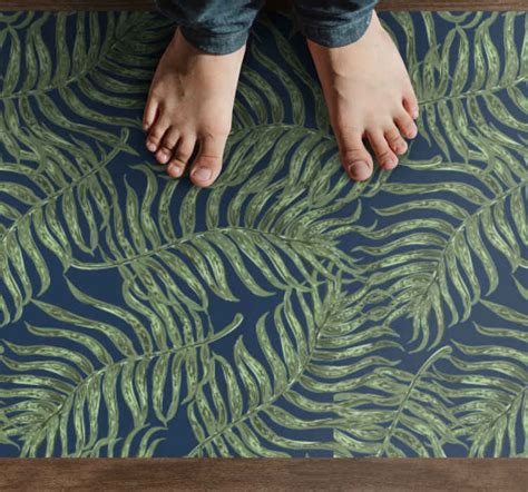 Tapis En Vinyle Plantes Motif De Feuilles Exotiques