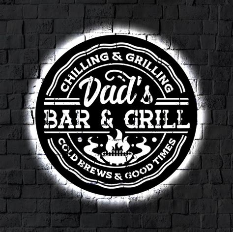 Personalized Bar And Grill Led Metal Art Sign Light Up Bar Metal Sign Custom Bar And Grill