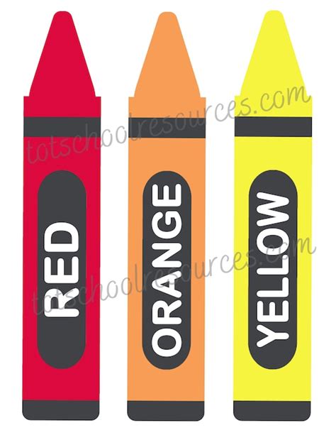 Crayon Color Learning Printable Learn Colors Preschool | Etsy