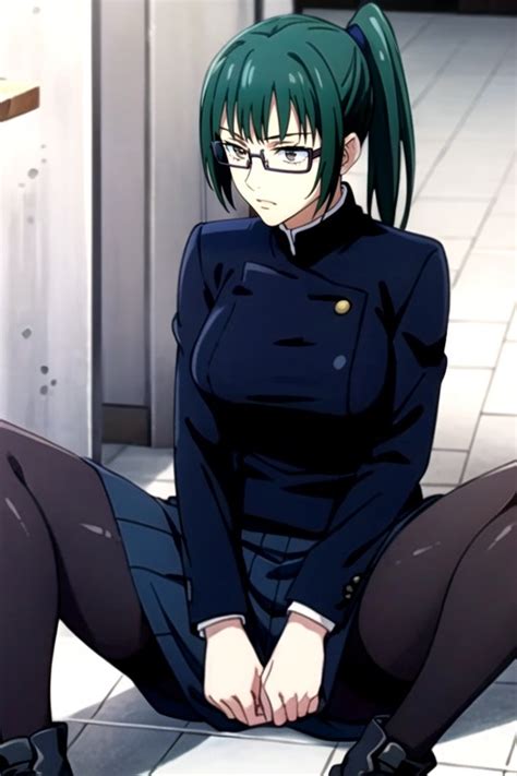 Maki Zenin Jujutsu Kaisen Mini Skirt Green Hair AI Porn