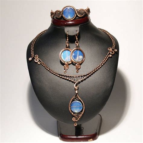 Moonstone Jewelry Set Moonstone Jewelry Copper Jewelry Set