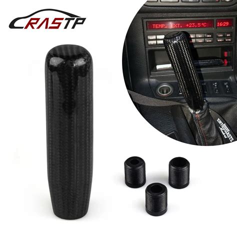 RASTP Power Carbon Fiber Universal Long Gear Shift Knob With 3 Fittings