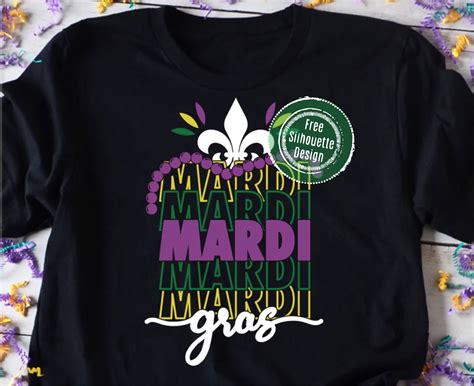 Free Silhouette Studio Design: Mardi Gras Stacked (Commercial Use