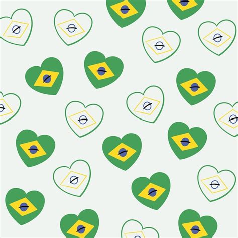 Premium Vector | Pattern of brazilian flag hand drawing