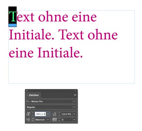 Indesign Tipp Gr E Einer Initiale Feststellen Indesign