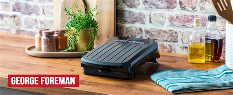 George Foreman Small Electric Fit Grill Non Stick Healthy Griddle Toastie Hot Plate Panini