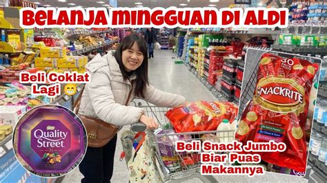 BELANJA MINGGUAN DI ALDI BELI COKLAT DAN SNACK JUMBO BIAR PUAS