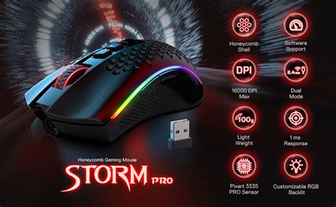 Amazon Redragon M Storm Pro Wireless Gaming Mouse Rgb