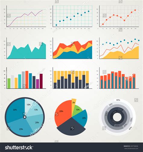 Set Elements Chart Infographics Charts Graphs Stock Vector (Royalty ... 
