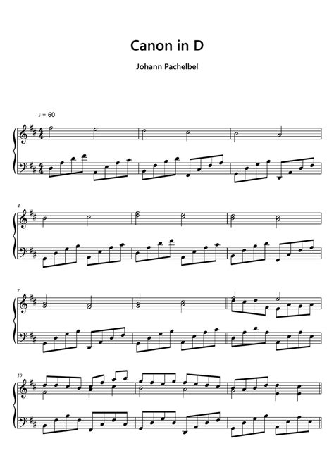 Johann Pachelbel Canon In D Sheet Music MIDI Sheets By Sayu