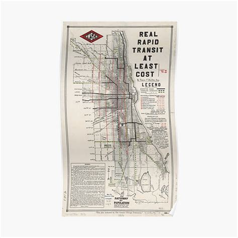 "Vintage Chicago CTA Map " Poster for Sale by ewilson4 | Redbubble