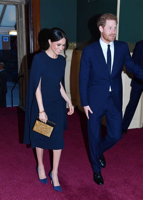 Meghan Markle Navy Stella McCartney Cape Dress | POPSUGAR Fashion