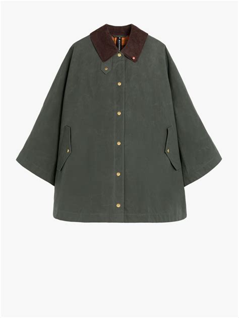 Cora Green Waxed Cotton Field Coat Mackintosh