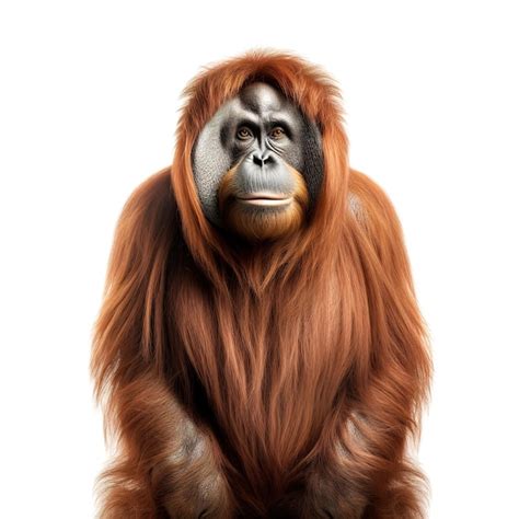 Premium Ai Image Image Of Big Male Orangutan Orange Monkey On White