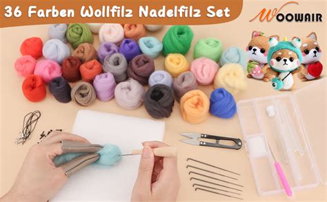 Nadelfilz Wollset Mit Filzwolle Werkzeug 36 Farben Filzwolle