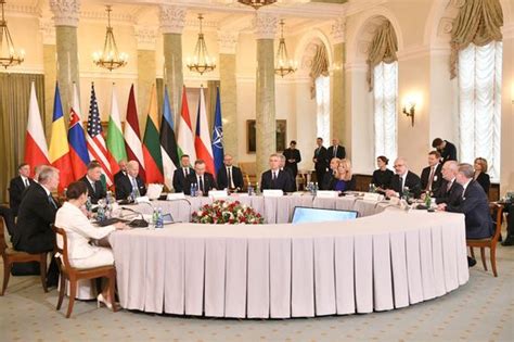 leaders attend summit nato bucharest  editorial stock photo stock