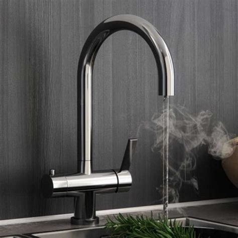 Vibrance Twin Lever Chrome Cromo In Instant Hot Water Kitchen Sink Mixer Tap Twin Lever Taps