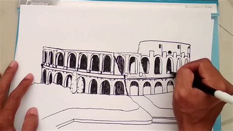 Cara Menggambar Colosseum How To Draw The Colosseum YouTube