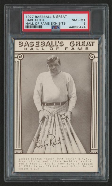 Babe Ruth Baseballs Greats Hall Of Fame Exhibits PSA Pristine Auction