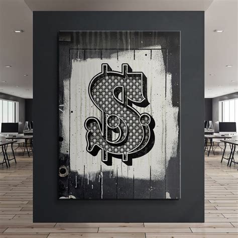 Dollar Sign Art - Canvas Home and Office Wall Artwork – Ikonick