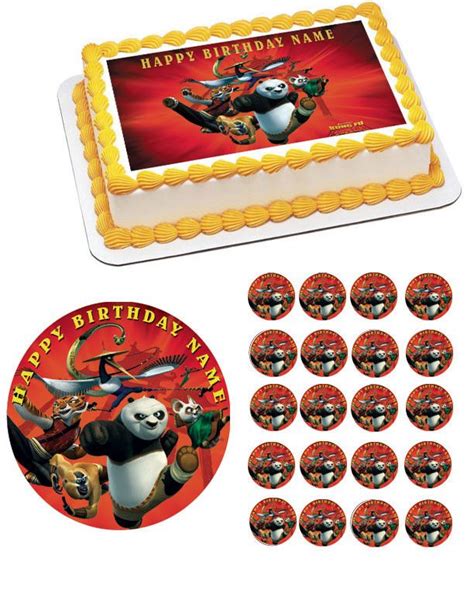 Kung Fu Panda Edible Birthday Cake Topper Or Cupcake Topper Decor