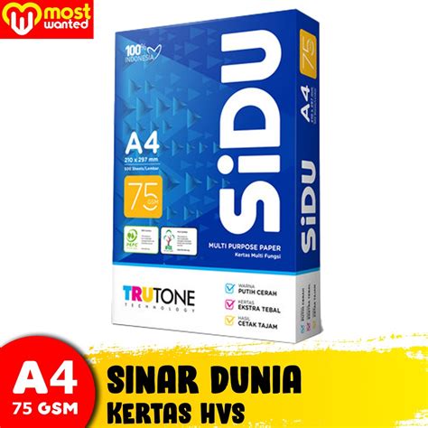 Jual Kertas Hvs Sinar Dunia A4 75 Gsm Shopee Indonesia