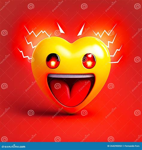 Happy face 3d heart emoji stock illustration. Illustration of chat ...