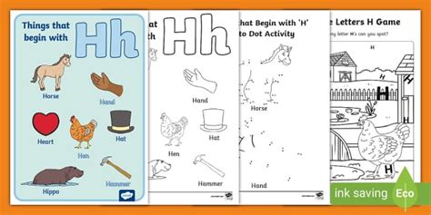 FREE Things That Begin With H Worksheets Pack Twinkl