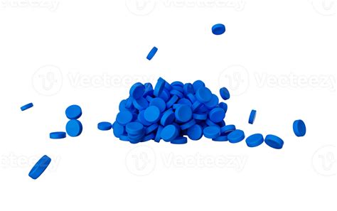 Blue Plastic Polymer Granules D Illustration Png