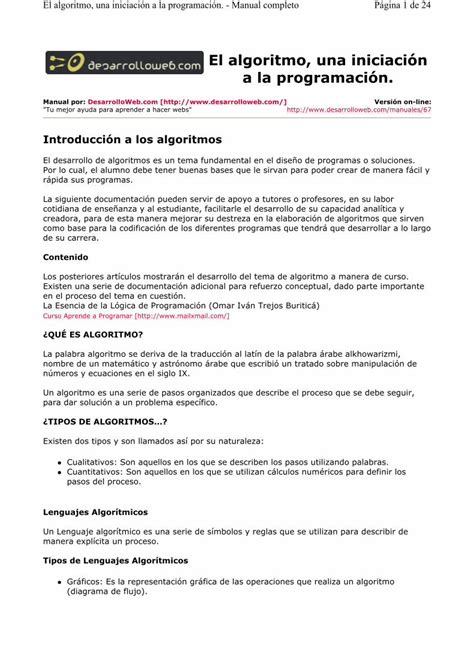 Pdf El Algoritmo Una Iniciaci N A La Programaci N Pdf Filezdise O