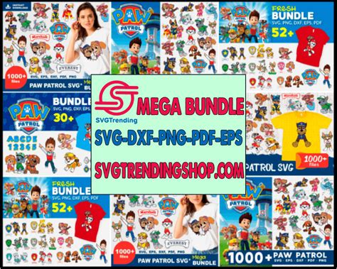 Huge Paw Patrol Mega Bundle Svg, Paw Patrol Bundle Svg, Patrol Svg, Paw ...