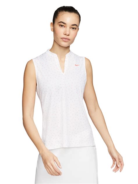 Nike Womens Dri Fit Victory Blade Dot Print Sleeveless Golf Shirts