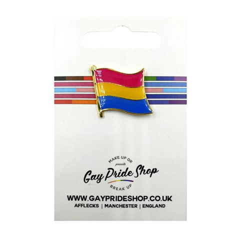 Pansexual Flag Gold Enamel Waving Flag Pin Badge Uk