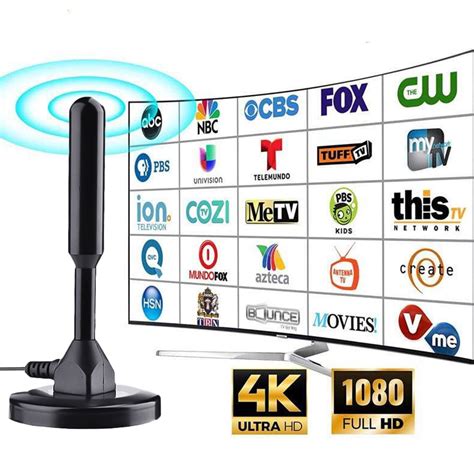 TV Antenna - For Smart TV, Powerful Magnetic Base Indoor TV Antenna ...