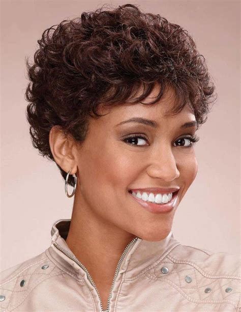 Pixie Short Brown Curly Hairstyle Human Hair Wigs