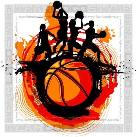 Girls Basketball Clip Art Design - Vector Clipart Players