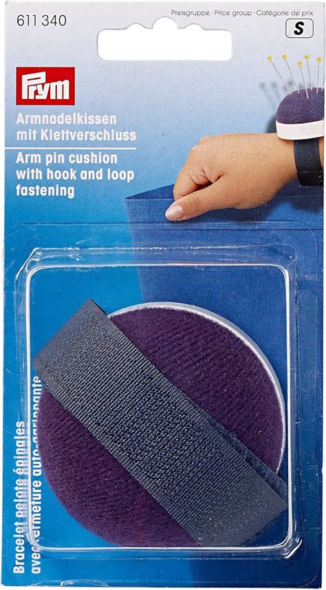 Prym Arm Pin Cushion With Hook And Loop Strap Blue One Size Uk