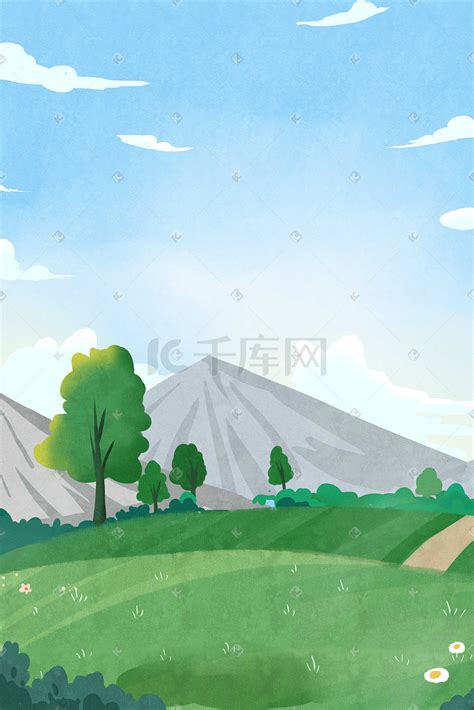 旅游山脉插画 旅游山脉配图 千库网