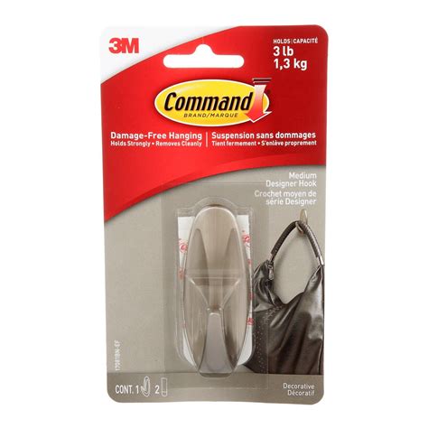 Command Medium Decorative Hook Brushed Nickel From M Command Bmr