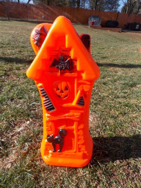 Vintage Halloween Haunted House Blow Mold Blowmold Light Etsy