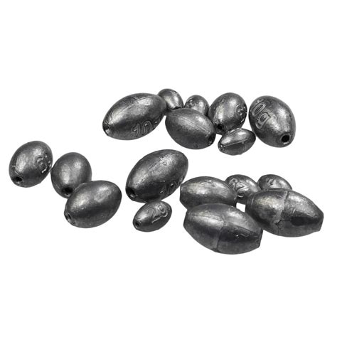 50Pcs Lot 6g Olive Shape Lead Sinkers Freshwater Saltwater Fishing