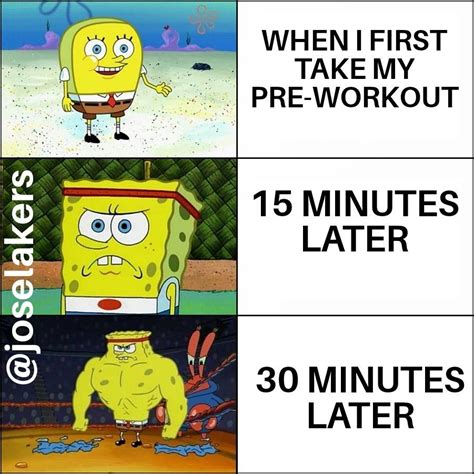 Spongebob Pre Workout Meme