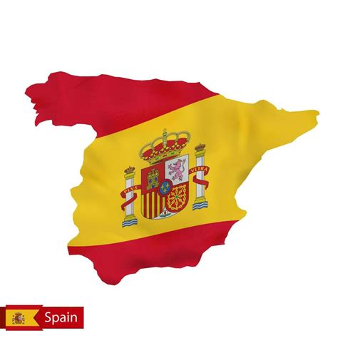 España mapa con ondulación bandera de España 34323471 Vector en Vecteezy