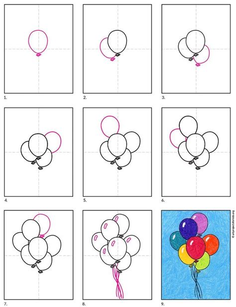 easy   draw  balloon tutorial  balloon coloring page
