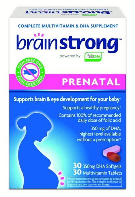 Brainstrong Prenatal Multivitamin And Dha Supplement 60 Ct